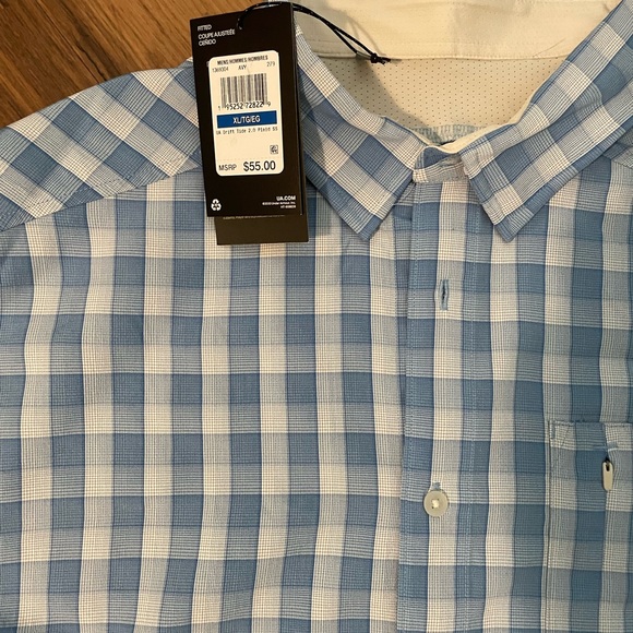 Men's Under Armour Dockside Button-Down Shirt blue plaid - Picture 2 of 6